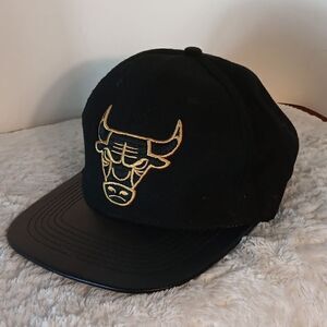 Chicago Bulls NBA Wool Faux Leather Cap